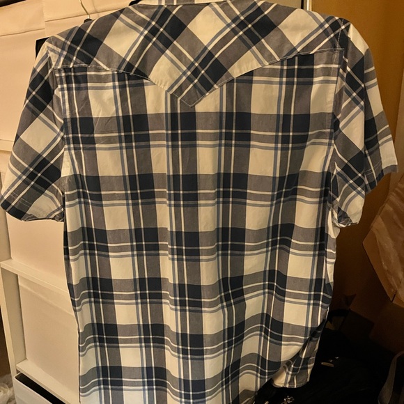 Hollister Young Adult XL Short Sleeve Button Down - Plaid Red & Blue (2 Pack) - Picture 2 of 5